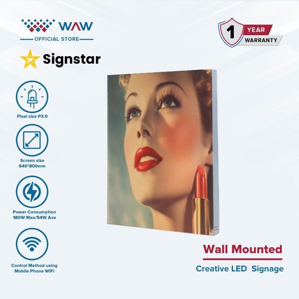 Signstar LED Signage Wall Mounted / Papan Promosi Digital / Papan Poster Dinding / Papan Poster LED / LED Display Panel / LED Indoor