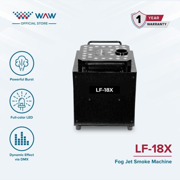 Lifog-18X Mesin Kabut Panggung Profesional dengan LED Warna Penuh, asap tebal & Efek Dinamis via DMX Garansi 1 Tahun