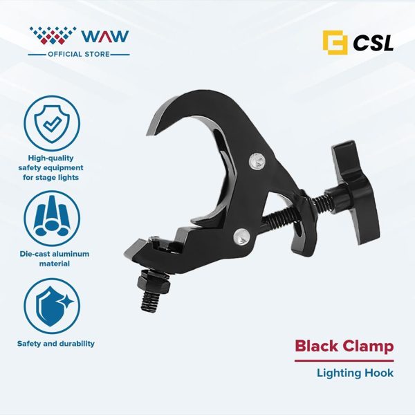 Black Clamp / Gantungan Lighting Beam / Light Hook / Lighting Hook Hitam