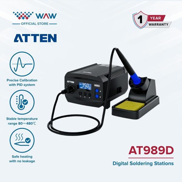Atten 989D Solder Station 2-in-1 – Stasiun Solder + Hot Air Professional