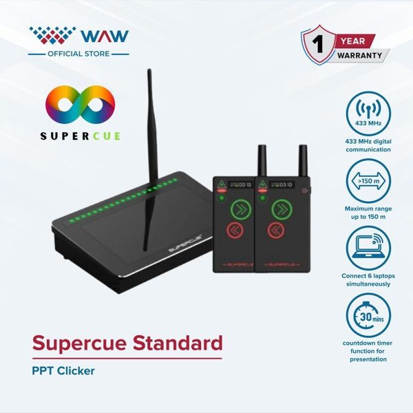 Supercue Standard For 6 Laptops / Intelligent PPT Clicker / Laser Pointer / Remot Presentasi