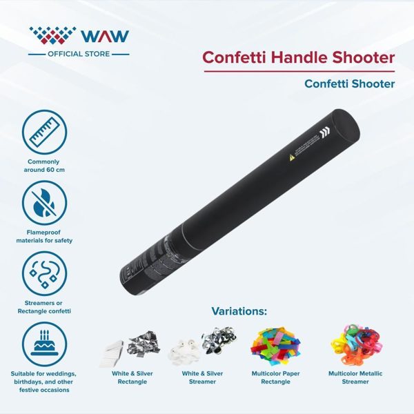 Party Property Confetti Handle Shooter / Confetti Tube / Properti Pesta Confetti Tabung / Confetti Mixcolor / Confetti Silver / Confetti Gold