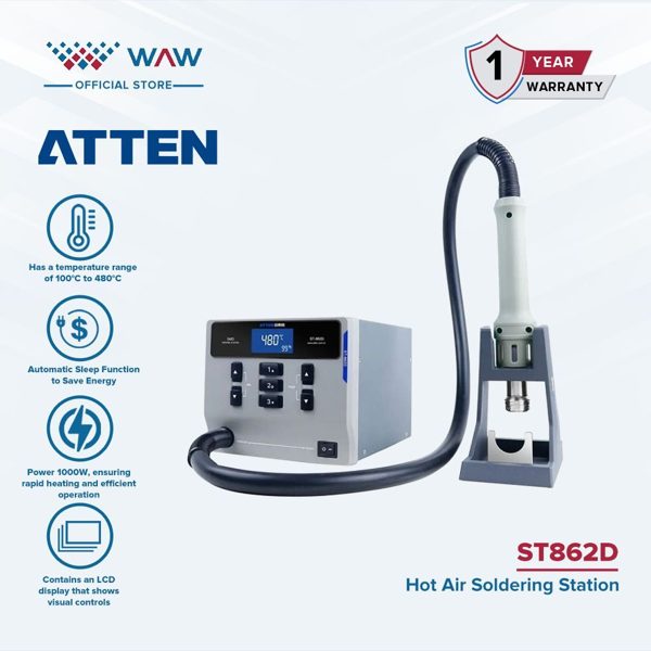 ATTEN ST862D Digital Blower Hot Air Solder Uap Ori