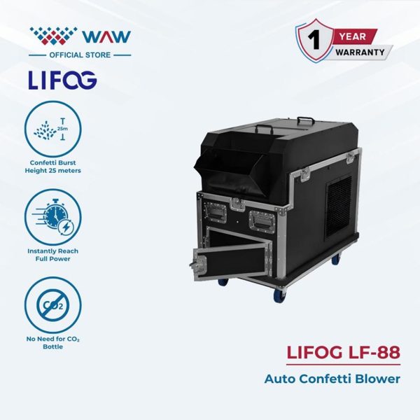 Lifog LF-88 Auto Confetti Blower Hitam, Ketinggian 25 Meter, Tidak Perlu CO2