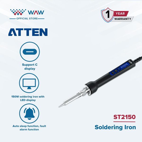 Atten ST2150 Soldering Iron 150W Hitam Dengan LED Display Dan Alarm Otomatis