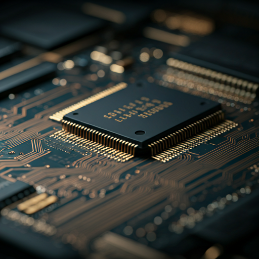 Close-up chip dan papan sirkuit, komponen yang diaudit dan dicatat serial numbernya oleh WAW