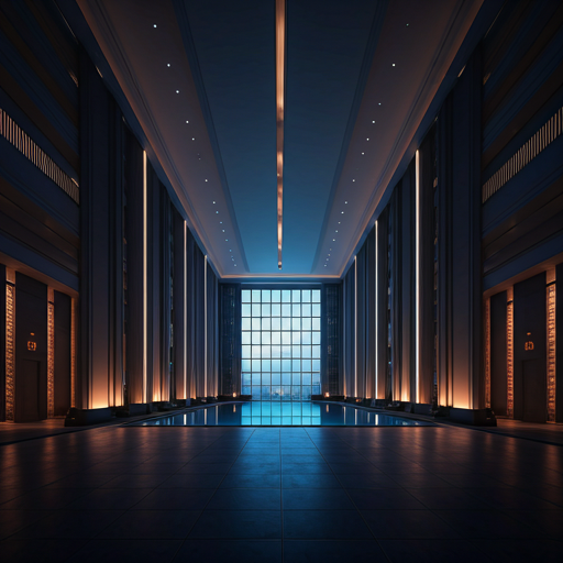Lobby hotel dengan sistem pencahayaan & visual yang dirancang WAW