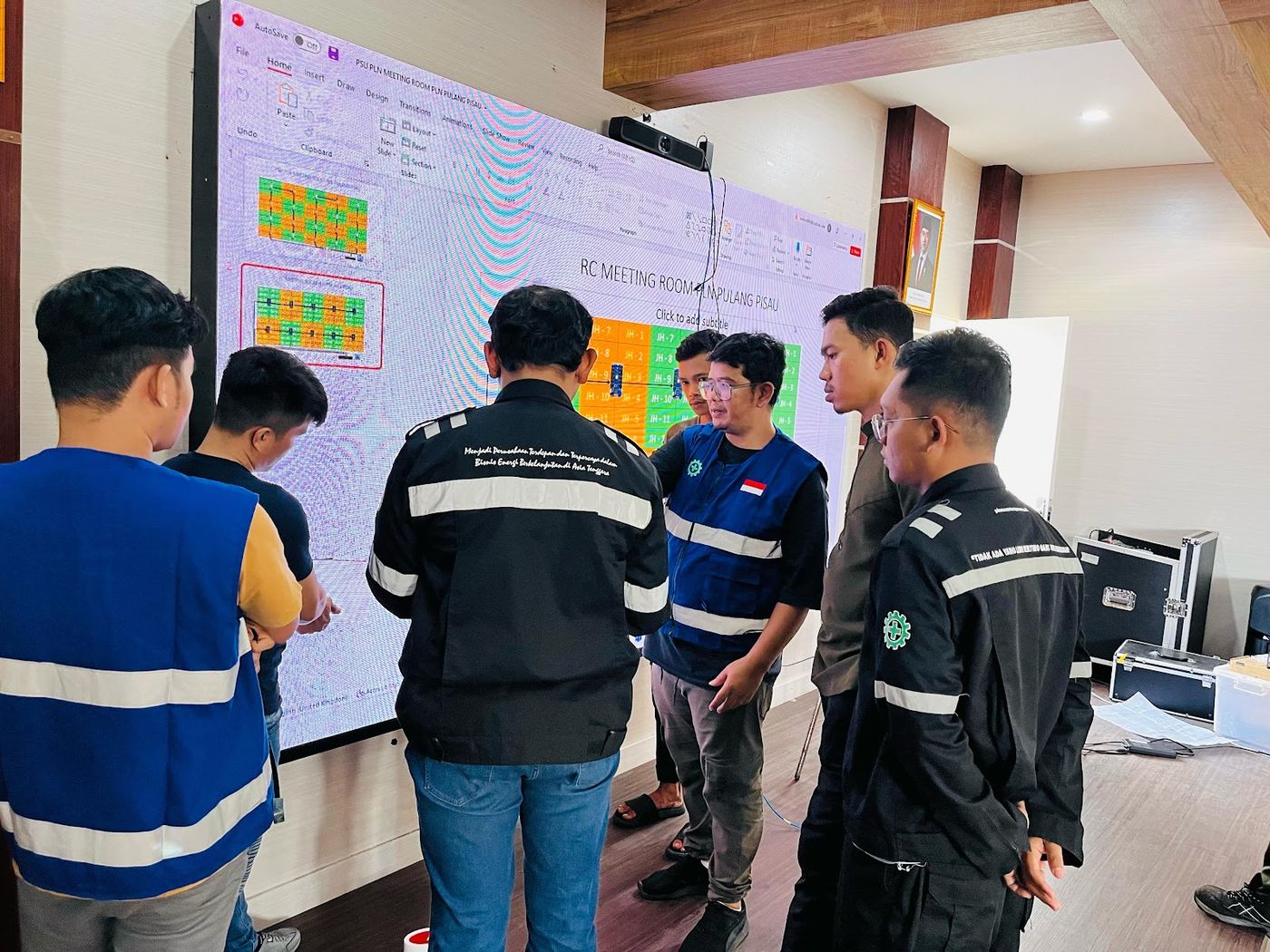 Video wall meeting room PLN Palu yang dipasang WAW